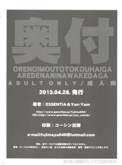 Page 37 of Ore no Imouto to Kohai ga Are de Nani na Wakedaga