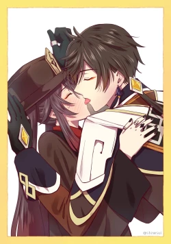 Page 1 of Zhongli x Hu Tao love story hentai doujinshi